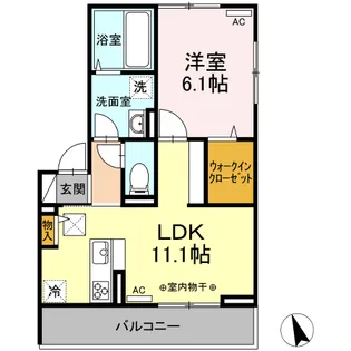 ひまわりII B棟【1階】の間取り