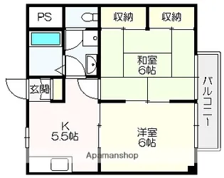 メゾン桜井【202号室】の間取り