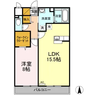 ウィル・フォーレスト B棟【2階】の間取り