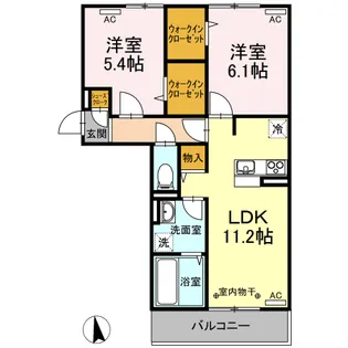 VILLAS 中屋式【2階】の間取り