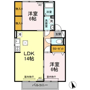 メゾン・テルシャトー A棟【A102号室】の間取り