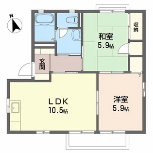 ハイツ足達C棟【1階】の間取り