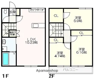 GRANXNANGOKU(グランクロス南国)【205号室】の間取り