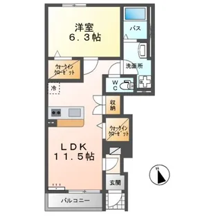 (仮)土佐山田町アパート【1階】の間取り