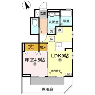 グランヴァリ A棟【1階】の間取り