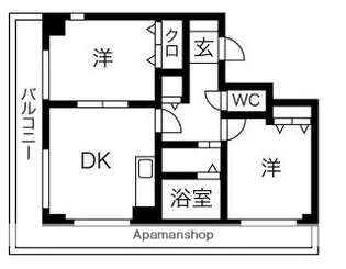 フリューゲル高砂【4階】の間取り