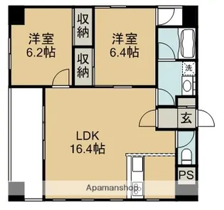 エコルクス赤坂【9階】の間取り
