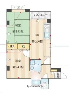 クレイドル室見B棟【2階】の間取り