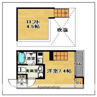 パステルハイツ姪浜西【102号室】の間取り