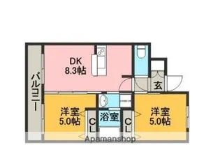 2DKの間取り画像