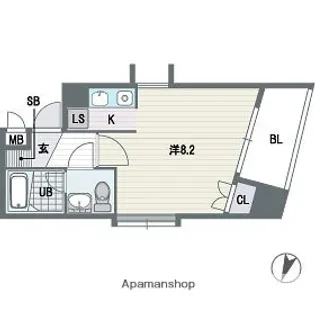 アクション別府1【308号室】の間取り