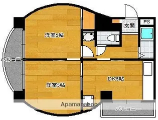 大橋ツインビル【403号室】の間取り