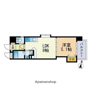 グランディール三和大名【605号室】の間取り