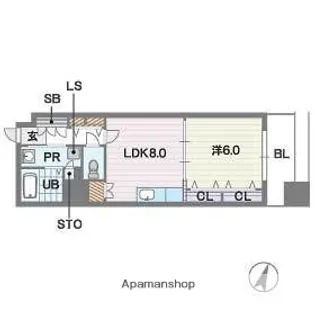 ディー・ウイングタワー【6階】の間取り