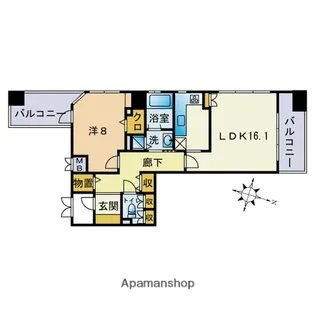 ディー・ウイングタワー【15階】の間取り