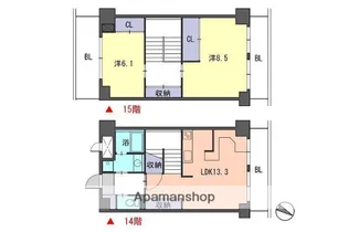 レジデンス住吉【14階】の間取り