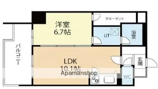 ラクレイス西新【1205号室】の間取り
