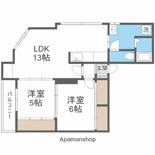 ライラック薬院【6階】の間取り