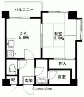 グランバーグ天神【604号室】の間取り