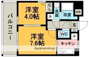 リアン・シエルブルー東公園【4階】の間取り