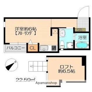 レガシィ井尻【105号室】の間取り