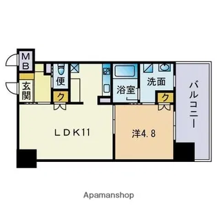 アーバンローズ薬院【607号室】の間取り