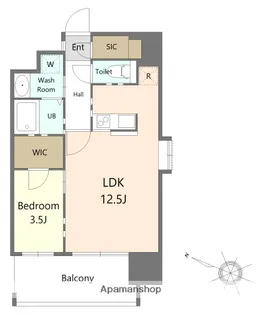 グランエターナ福岡警固【1205号室】の間取り