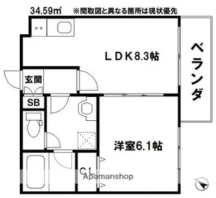 ビータ・コモダ・博多【2階】の間取り