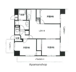 テングッド祖原【4階】の間取り