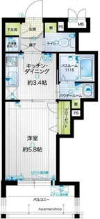 アクタス薬院アネックスII【8階】の間取り