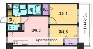 コンダクト福岡東【9階】の間取り