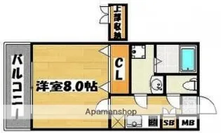 クレスティアステージア天神【8階】の間取り