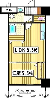 ロイヤル天神東【4階】の間取り