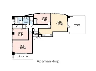 福岡県福岡市中央区平尾3丁目【マンション】の間取り
