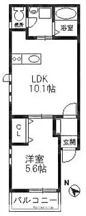 リテラ大濠公園【102号室】の間取り