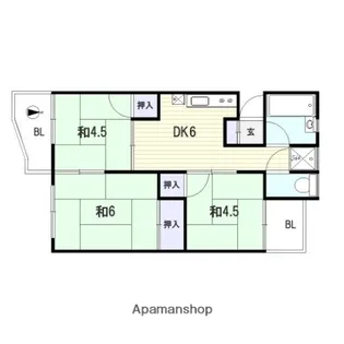 三角ビル【7D号室】の間取り