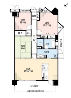 ダイアパレス赤坂けやき通り【1105号室】の間取り