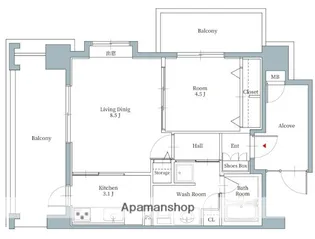 リアンシエルブルー東比恵【601号室】の間取り