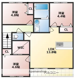 フォンターナ A棟【2階】の間取り