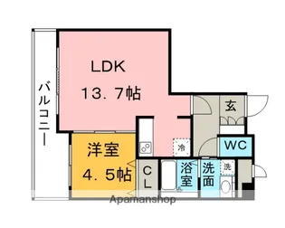 福岡県福岡市中央区港1丁目【マンション】の間取り