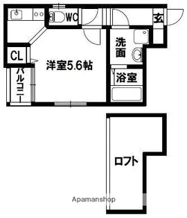 コンフォートベネフィス箱崎Ⅴ【2階】の間取り