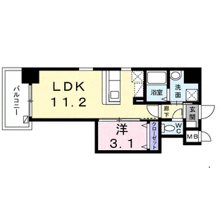 ルピナス天神【8階】の間取り