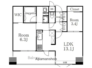 エンクレスト博多PREMIER【10階】の間取り