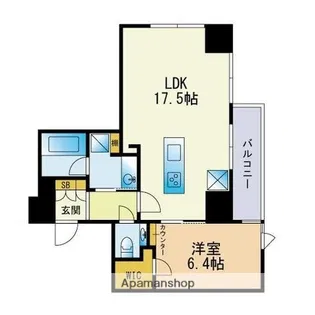 ロイヤルパークス大名【2204号室】の間取り