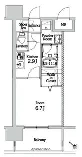 エンクレスト博多LIBERTY【9階】の間取り