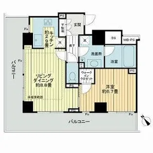 グランアルト天神タワー【3階】の間取り