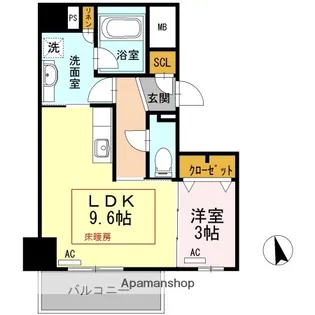 ウェルブライト博多ステーション【11階】の間取り