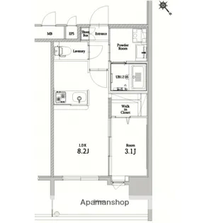 エンクレストベイ天神東Ⅱ【8階】の間取り