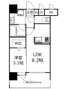 エンクレストベイ天神東II【10階】の間取り