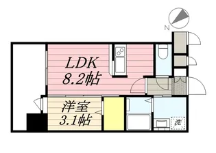 エンクレストベイ天神東Ⅱ【8階】の間取り